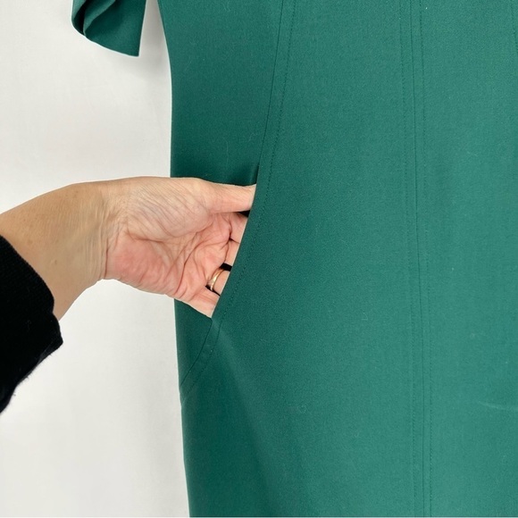 Tahari Arthur S. Levine Emerald Green Pocket Sheath Dress Size 8 - Picture 5 of 9